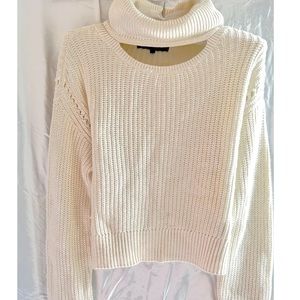 Kendal and Kylie, white turtleneck with cut out, sweater